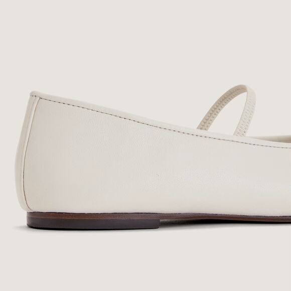 Everlane The Day Mary Jane Flats Size 10 Canvas White Leather Ballet Flats NEW - Picture 4 of 8